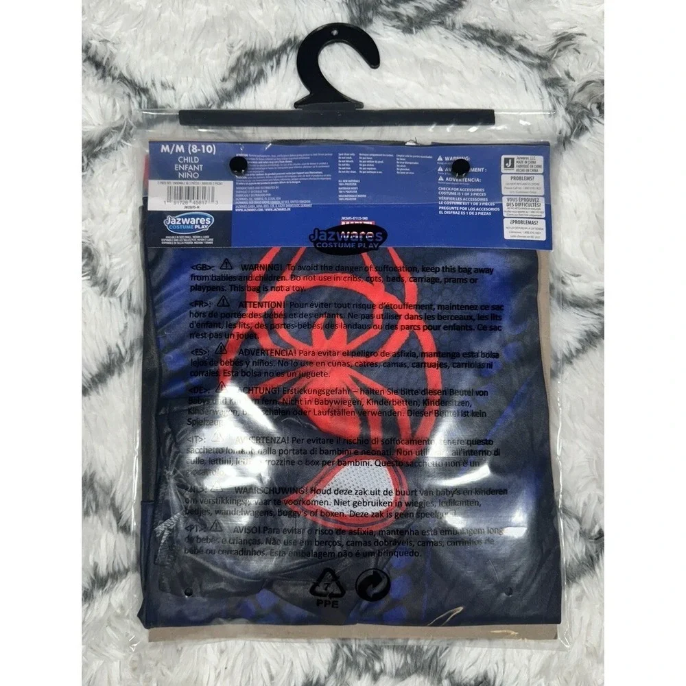 Marvel SPIDER-MAN Miles Morales Jumpsuit Costume Cosplay Child M (8-10) *NEW*
